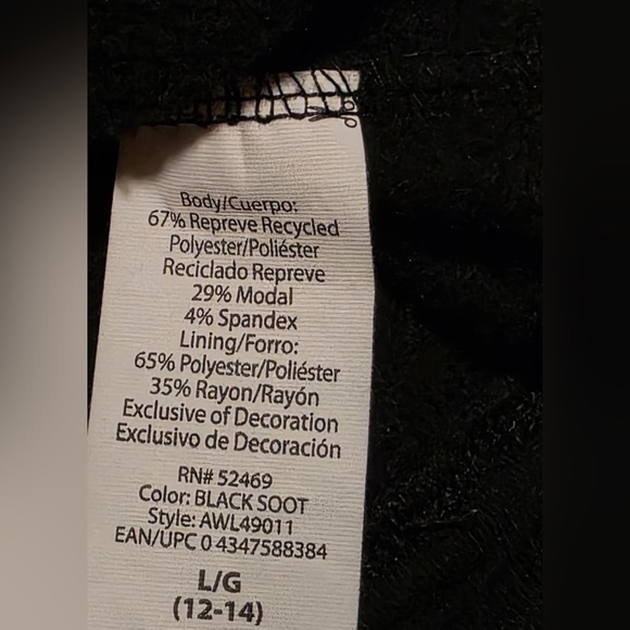 Danskin Women’s Size Large (12-14) Black Hooded Hoodie Pullover EUC - Picture 3 of 5